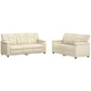 Sofa Sofos komplektas 2 vnt. Kreminė Dirbtinė oda