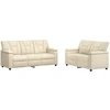 Sofa Sofos komplektas 2 vnt. Kreminė Dirbtinė oda