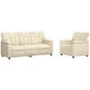 Sofa Sofos komplektas 2 vnt. Kreminė Dirbtinė oda