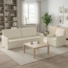 Sofa Sofos komplektas 2 vnt. Kreminė Kordūrinis audinys