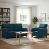 Sofa Sofos komplektas 2 vnt. Mėlyna Aksomas