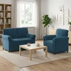 Sofa Sofos komplektas 2 vnt. Mėlyna Aksomas