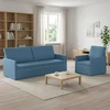 Sofa Sofos komplektas 2 vnt. Mėlyna Kordūrinis audinys
