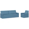 Sofa Sofos komplektas 2 vnt. Mėlyna Kordūrinis audinys