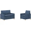 Sofa Sofos komplektas 2 vnt. Mėlyna Poliesteris
