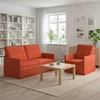 Sofa Sofos komplektas 2 vnt. Raudona oranžinė Kordūrinis audinys