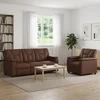 Sofa Sofos komplektas 2 vnt. Ruda Dirbtinė oda