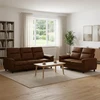 Sofa Sofos komplektas 2 vnt. Ruda Dirbtinė suedė oda
