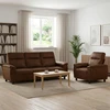 Sofa Sofos komplektas 2 vnt. Ruda Dirbtinė suedė oda