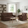 Sofa Sofos komplektas 2 vnt. Ruda Dirbtinė oda