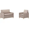 Sofa Sofos komplektas 2 vnt. Smėlio Poliesteris