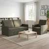 Sofa Sofos komplektas 2 vnt. Šviesiai pilka Kordūrinis audinys