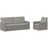 Sofa Sofos komplektas 2 vnt. Šviesiai pilka Aksomas