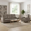 Sofa Sofos komplektas 2 vnt. Šviesiai pilka Dirbtinė suedė oda