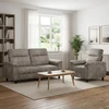 Sofa Sofos komplektas 2 vnt. Šviesiai pilka Dirbtinė suedė oda