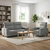 Sofa Sofos komplektas 2 vnt. Šviesiai pilka Audinys