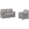 Sofa Sofos komplektas 2 vnt. Šviesiai pilka Aksomas