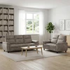 Sofa Sofos komplektas 2 vnt. Šviesiai pilka Dirbtinė suedė oda