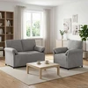 Sofa Sofos komplektas 2 vnt. Šviesiai pilka Aksomas