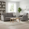 Sofa Sofos komplektas 2 vnt. Šviesiai pilka Aksomas