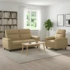 Sofa Sofos komplektas 2 vnt. Šviesiai rudas Audinys