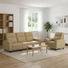 Sofa Sofos komplektas 2 vnt. Šviesiai rudas Audinys