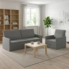 Sofa Sofos komplektas 2 vnt. Tamsiai pilka Aksomas