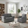 Sofa Sofos komplektas 2 vnt. Tamsiai pilka Aksomas