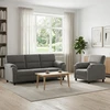 Sofa Sofos komplektas 2 vnt. Tamsiai pilka Aksomas
