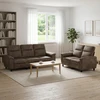Sofa Sofos komplektas 2 vnt. Tamsiai pilka Dirbtinė suedė oda