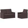 Sofa Sofos komplektas 2 vnt. Tamsiai rudas Audinys
