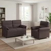 Sofa Sofos komplektas 2 vnt. Tamsiai rudas Audinys
