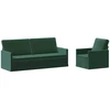 Sofa Sofos komplektas 2 vnt. Tamsiai žalia Aksomas
