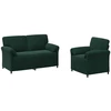 Sofa Sofos komplektas 2 vnt. Tamsiai žalia Aksomas