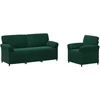 Sofa Sofos komplektas 2 vnt. Tamsiai žalia Aksomas