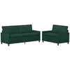 Sofa Sofos komplektas 2 vnt. Tamsiai žalia Aksomas