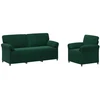 Sofa Sofos komplektas 2 vnt. Tamsiai žalia Aksomas