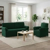 Sofa Sofos komplektas 2 vnt. Tamsiai žalia Aksomas