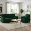 Sofa Sofos komplektas 2 vnt. Tamsiai žalia Aksomas