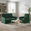 Sofa Sofos komplektas 2 vnt. Tamsiai žalia Aksomas