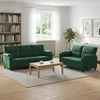 Sofa Sofos komplektas 2 vnt. 5 vietos Tamsiai žalia 214 x 85 x 93 cm