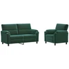 Sofa Sofos komplektas 2 vnt. Tamsiai žalia Aksomas