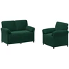 Sofa Sofos komplektas 2 vnt. Tamsiai žalia Aksomas