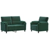 Sofa Sofos komplektas 2 vnt. Tamsiai žalia Aksomas