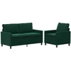 Sofa Sofos komplektas 2 vnt. Tamsiai žalia Aksomas