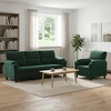 Sofa Sofos komplektas 2 vnt. Tamsiai žalia Aksomas