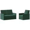 Sofa Sofos komplektas 2 vnt. Tamsiai žalia Aksomas