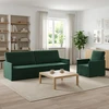 Sofa Sofos komplektas 2 vnt. Tamsiai žalia Aksomas