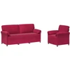 Sofa Sofos komplektas 2 vnt. Vyno raudona Aksomas