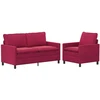 Sofa Sofos komplektas 2 vnt. Vyno raudona Aksomas